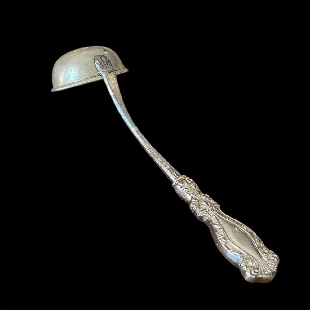 Antique Ornate Silverplate Ladle - Art Nouveau Floral Handle